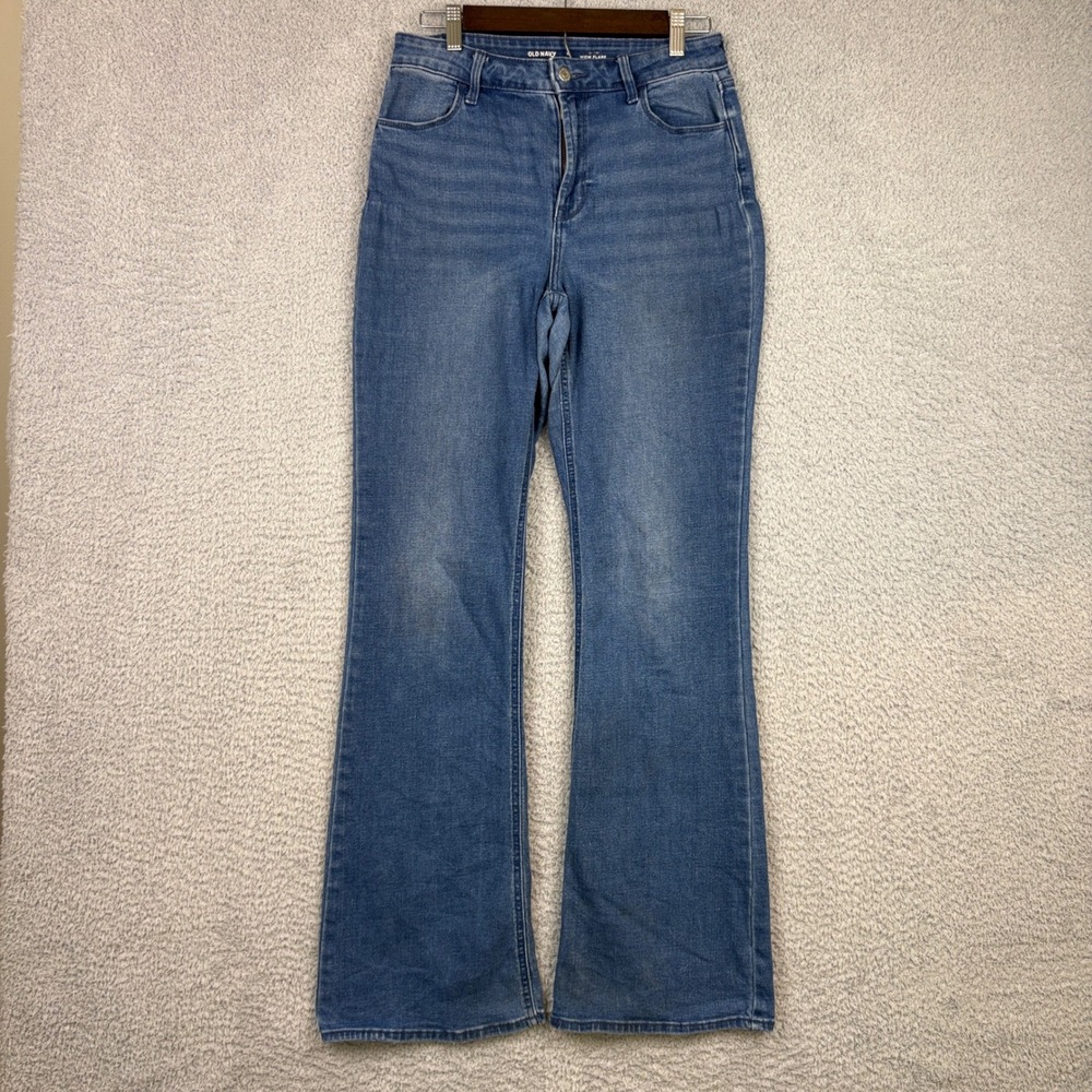 Old Navy Jeans Womens 6 30x33 Tall Blue Wow Flare High Rise Stretch Denim Boho